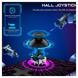 KICKDOT Switch Controller with Hall Joystick for Nintendo Switch/OLED, One-Piece Wired Switch Pro Control with Turbo/4 Game Slot/Vibration, Handheld Joypad Controller for Nintendo Switch Controller