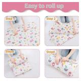 Fainsy Toddler Nap Mat with Pillow and Blanket, 100% Cotton Fabric, Padded Sleeping mat, for Daycare Preschool Pre-k, Kids Boys Girls Extra Long (Princess Castle)