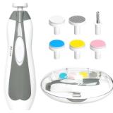 Baby Nail Trimmer Electric, 6 in 1 Baby Nail File Clippers Infant Grooming Kit Manicure Set for Toddler or Adults, Grey
