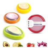 Winb Set of 4 Reusable Fruit and Veggie Savers - Ideal for Avocados, Tomatoes, Apples, Garlic, Onions, and More