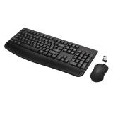 Wireless Keyboard and Mouse Combo, Full-Sized 2.4GHz Wireless Keyboard with Comfortable Palm Rest and Optical Wireless Mouse for Windows, Mac OS PC/Desktops/Computer/Laptops (Black)