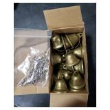 30 Pieces Craft Bells Small Brass Bells for Crafts Mini Vintage Bells with Spring Hooks Tiny for Hanging Wind Chimes Making Dog Training Doorbell Wedding Decor, 1.65 x 1.5 Inch(Bronze)
