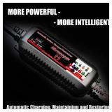 MOTOPOWER MP00207 6V and 12V 4AMP Automatic Smart Battery Charger, Battery Maintainer, Battery Desulfator with Force Charging Recondition Mode
