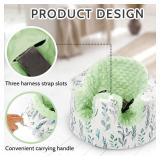 DILIMI Minky Seat Cover Compatible with Bumbo Seat, Removable Ultra Soft Comfortable Warm Seat Slipcover for Baby Girl and Boy, Green Leaf