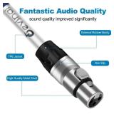 Devinal [20 AWG Silver-Plated OFC] XLR Female to 1/4 inch TRS Cable Hi-Fi Grade Balanced Female XLR to Quarter inch 6.35mm Stereo Cord for Microphone, Mixer, Speakers 3ft 2pack