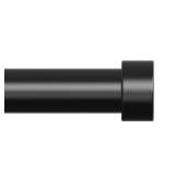 OLV Black Curtain Rods for Windows 48 to 84 Inch, Adjustable Heavy Duty Decorative 1 Inch Diameter Curtain Rod with Modern End Cap Design, Easy Install Drapery Pole for Living Room, Bedroom, Kitchen