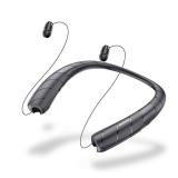 Neckband Bluetooth Headphones Speaker 2 in 1 Wireless Wearable Speaker with Retractable Earbuds, 3D Stereo Sound, Portable Speaker and Headset w/Built in Mic for Home, Office and Outdoors