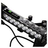 Bike Lights, 17 LED 4000 Lumen Bicycle Light with 4 Modes, 10000mAh USB Rechargeable Bike Light, Bike Headlight with Digital Power Display, Wide Beam Bike Lights for Night Riding