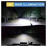 Bike Lights, 17 LED 4000 Lumen Bicycle Light with 4 Modes, 10000mAh USB Rechargeable Bike Light, Bike Headlight with Digital Power Display, Wide Beam Bike Lights for Night Riding