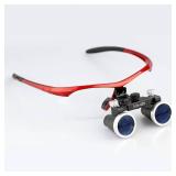 SMEDENT Dental Surgical Loupe 3.5X Working Distance 420mm Burgundy Sport Frame
