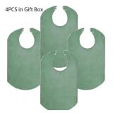 RAXIFU 4 Pack Adult Bibs for Men and Women, Adult Bibs for Elderly,Waterproof, Towel bibs for Special Needs Adults