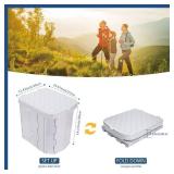 Hapoon XL Portable Folding Camping Toilet with Lid - Travel Portable Potty for Adults, Grey