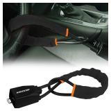 KAYCENTOP Car Steering Wheel Lock, Seat Belt Lock, Anti-Theft Device, Max 17 Inch Length, Small and Light-Weight, Multi-Functional, Fit Most Vehicle, SUV, Golf Cart Security (Black)