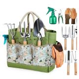 Gardening Tools MultiPiece Heavy Duty Garden Hand Tools with Fashion and Durable Garden Tools Organizer Handbag, Rust-Proof Garden Tool Set, Ideal Gardening Gifts for Women