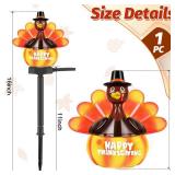 1 Pack Thanksgiving Turkey Pumpkin Solar Lights Outdoor Decoration Hand Painted Turkey Solar Stakes Lights for Halloween Christmas Fall Yard Garden Lawn Pathway Walkway Driveway Patio Front Porch