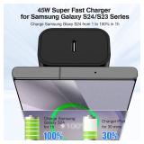45W USB-C Charger for Samsung Charger Super Fast Charging, Type C Charging Block &6FT USBC Android Phone Cable Cord for Galaxy S25 Ultra/S25 S24 S23 S22 S21 S20 S10 Ultra/Plus,Galaxy Tab S9 S8