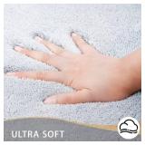 MINIDEAR Bathroom Rugs 17x24 Light Grey - Thick Memory Foam Bath Mat, Ultra Soft & Plush Fluffy, Non-Slip, Quick Dry, Absorbent Washable Floor Microfiber Mat for Shower, Tub, Home Decor Accessories