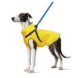 Dog Raincoat: Dog Rain Jacket with Reflective Harness & Removable Hood | Waterproof Dogs Rain Coat Poncho for Large Medium Small Dogs Puppies (Yellow - L)