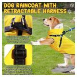 Dog Raincoat: Dog Rain Jacket with Reflective Harness & Removable Hood | Waterproof Dogs Rain Coat Poncho for Large Medium Small Dogs Puppies (Yellow - L)