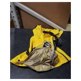 Dog Raincoat: Dog Rain Jacket with Reflective Harness & Removable Hood | Waterproof Dogs Rain Coat Poncho for Large Medium Small Dogs Puppies (Yellow - L)