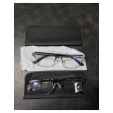 SKYOAK 2 Pack Refined Progressive Multifocus Reading Glasses Men Blue Light Blocking Readers Metal Frame Spring Hinge (Black+Gunmetal, 2.0)