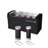 Remington Compact Ceramic Dual Voltage Hot Rollers for Long and Short Hair, Hair Setters, Hair Curlers, 1-1 ¼ Purple/Black, 10 Piece Set