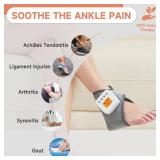CAMECO Cordless Ankle Massager for Pain Relief, Rechargeable Heating Pad Wrap with Vibration Massage for Achilles Tendonitis, 3000 mAh Battery Heated Foot Ankle Brace for Heel Pain Home Office Travel