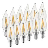 HMYYJT Dimmable LED Candelabra Bulb 25W Equivalent E12 LED Bulb 2700K Soft Warm White, Chandelier Light Bulbs, 2W 200LM Flame Tip CA10 Candle Light Bulb 12 Pack e12 Bulb.