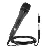 Singing Machine Wired Microphone for Karaoke, (Black) - Unidirectional Dynamic Vocal Microphone - Plug-in Microphone for Karaoke Machine, AMP, & Speaker - Mic for Singing, Public Speaking, & Parties