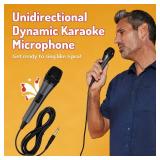Singing Machine Wired Microphone for Karaoke, (Black) - Unidirectional Dynamic Vocal Microphone - Plug-in Microphone for Karaoke Machine, AMP, & Speaker - Mic for Singing, Public Speaking, & Parties