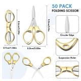 Lothee Bulk Pcs Mini Folding Scissors Small Travel Foldable Scissors Stainless Steel Portable Cutter Anti Rust Bulk Multipurpose Glasses Shaped Cutter for Craft Sewing Nurse School Office