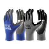 COOLJOB 20 Pairs Nitrile Dipped Safety Work Gloves with Grip, Non-slip Rubber Coated Bulk Garden Gloves for Men, Heavy-duty Oil Resistant for Truck Driver, Warehouse Box Handler, Medium, Gray Blue