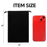 Goaste Bulk Pieces Velvet Drawstring Bags, 5x7 Inch Black Jewelry Pouches, Soft Velvet Gift Bag, Double Drawstring Cloth Bags for Jewelry Bracelet, Headphone, Bead, Gift, Candy, Gadgets