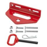 Zero Turn Trailer Hitch with Hitch Pin, 1/4(6mm) Thick Heavy Duty Steel Universal Lawn Mower Towing Hitch Kit with Pin, Versatile Chain Slot Rugged Hitch Included Carriage Bolt & R Clip Red & Red