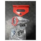 Zero Turn Trailer Hitch with Hitch Pin, 1/4(6mm) Thick Heavy Duty Steel Universal Lawn Mower Towing Hitch Kit with Pin, Versatile Chain Slot Rugged Hitch Included Carriage Bolt & R Clip Red & Red