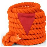 Thadavo Field Day Tug of War Rope with Flag for Kids and Adults, Family Reunion Birthday Party Games, Summer Outside Lawn Games, Camping Picnic Carnival Games for Team Building Activities, Orange 20FT