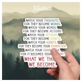 (3Pcs) Watch Your Thought for They Become Words, What We Think We Become Sticker Inspirational Sayings Motivational Vinyl Decals for Tumbler Laptop Water Bottles Books Phone - Size 3x3 Inches