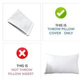 TAOSON Home Decorative 100% Cotton Canvas Square Solid Toss Pillowcase Cushion Cover Pillow Case with Hidden Zipper Closure Only Cover No Insert - White 9 x 18 Inch (23x45cm)
