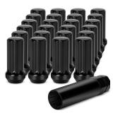 Dynofit 14X1.5 Spline Lug nuts Compatible with Chevy GMC Silverado Sierra 1500, Multipcs Aftermarket Wheel Lug Nuts Set for Fo-rd F150 2015-2024, Black Truck Nuts