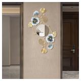 Tandefio MultiPcs Metal Decorative for Living Room Metal Ginkgo Leaf Modern Creative Wall Decor Art Hanging Decor for Entrance Bedroom Living Room(Vintage Gold,16.inches)
