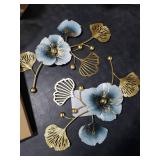 Tandefio MultiPcs Metal Decorative for Living Room Metal Ginkgo Leaf Modern Creative Wall Decor Art Hanging Decor for Entrance Bedroom Living Room(Vintage Gold,16.inches)