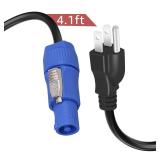 LCMLA 3-Prong NEMA 5-15P to PowerCON Cable 20A 3 Pin PowerCon Input Connector to NEMA 5-15P Connector Cord for Outdoor Stage Light LED Screen-1.2M/3.9FT