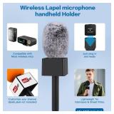 ZealSound Mic Handle for DJI Mic Mini/2/3, RODE Wireless GO 2/3, Hollyland Lark M1/C1, BOYA Mini & More, Wireless Lavalier Microphone Holder for Interviews, Vlogging, YouTube, TikTok, Reporting