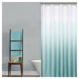 Mrs.Naturall Aqua Shower Curtain,Coastal Theme Washable Fabric Cloth Beach Shower Curtain Set with Hooks for Ocean Bathroom Decor,Seafoam Sea Foam Mint Green Spa Blue