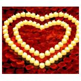 Bulk PCS Artificial Rose Petals with 72 PCS Flameless LED Tea Lights Candles Decoration for Special and Romantic Night, Wedding Anniversary, Event, Party Decoration