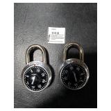 Master Lock Black Gym Locker Lock Combination Padlock, Indoor Combo Lock with Preset 3-Digit Code for Cabinets, Storage, 2 Pack, 1500T