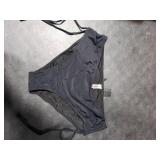 Tempt Me Women Black Bikini Bottoms Side Tie Adjustable Bathing Suit Swimsuit Full Coverage Swim Bottom L