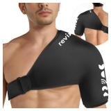 REVIX XL Shoulder Ice Pack for Rotator Cuff and Arm, Reusable Large Cold Gel Wrap with Compression, Quick-On & Quick-Off Design, Flexible Fit for Sports Recovery, Workout Relief, and Everyday Comfort
