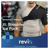 REVIX XL Shoulder Ice Pack for Rotator Cuff and Arm, Reusable Large Cold Gel Wrap with Compression, Quick-On & Quick-Off Design, Flexible Fit for Sports Recovery, Workout Relief, and Everyday Comfort