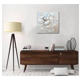 FACTORY SEALED - Paimuni Flower Canvas Wall Art Peony Picture Floral Textured Painting Elegant Wall Decor for Living Room Bathroom Bedroom